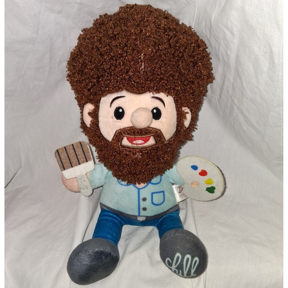 Fiesta Toys Bob Ross 10 inch 10" Plush Toy w/ Paint & Brush Soft Stuffed 'Chill'
